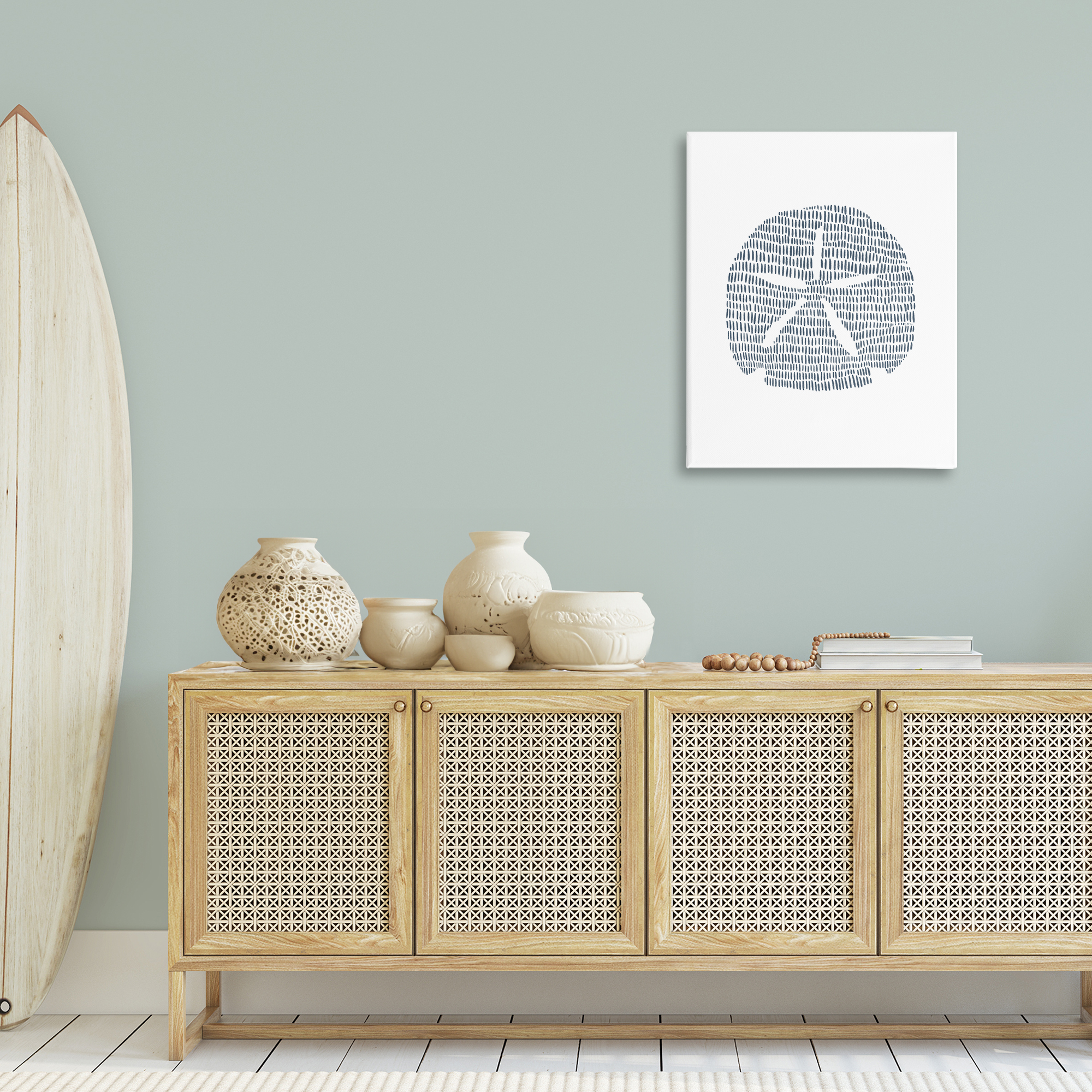 Stupell Industries Minimal Sand Dollar Coastal Painting Gallery Wrapped Canvas Art Print Wall Art, 24 x 30