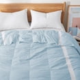 thumbnail image 4 of Puredown Lightweight Breathable Cooling White Down Comforter, Mesh Design Oversized Blanket, King, Blue, 4 of 5