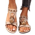 thumbnail image 6 of Mostsola Womens Flat Sandals Boho Beaded Open Toe Slingback Flats Casual Lightweight Beach Shoes, 6 of 8