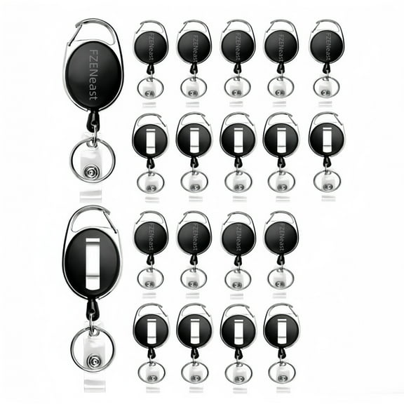 FZENeast 20 Packs Retractable Reels for Name Badge Holders Heavy Duty With Belt Clip