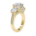 thumbnail image 2 of Diamond-Capitals 3.20 Ct Round Cut Luxurious 3 Stone Moissanite Diamond (D/VVS1) Engagement Ring for her in 14K Yellow Gold Size 4, 2 of 5