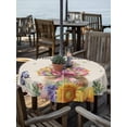 thumbnail image 2 of Outdoor Tablecloth with Umbrella Hole for Patio/Picnic/Party/Camping, Spring Groundhog Waterproof Table Cloth Round Cover Washable, Watercolor Sunflower Botanical Rustic (Dia 60"), 2 of 8