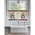 thumbnail image 3 of Christmas Sheer Curtains 45 Inch Long 2 Panels, Xmas Snowman Pine Tree Snowflakes Wood Grain Gold Light Filtering Rod Pocket Semi Sheer Curtains, Sheer Voile Drapes for Living Room Bedroom, 52"x45", 3 of 5
