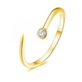 thumbnail image 1 of Anillo abierto con 26 letras en inglés, plata de ley S925, chapado en oro, exquisito anillo ajustable abierto con circonitas, 1 of 5