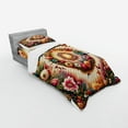 thumbnail image 2 of Ambesonne Floral Bedding Set 3 Pcs, Botanical Colorful Circle, TwinXL, Orange Evergreen Pink, 2 of 2