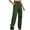 Olive Green, variant on WREESH Womens Jeans Spring and Summer New Button Zipper Elastic Waist Fashion Casual Pants Olive Green