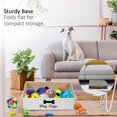 thumbnail image 4 of Brabtod Personalized Dog Toys Storage Bins-Foldable Fabric Trapezoid Organizer Boxes with Weave Rope Handle,Large Collapsible Basket for Shelves,Dog Apparel,Beige, 4 of 7