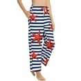 thumbnail image 2 of Balery Starfish Navy Blue Stripe print Women's Pajama Pants,Ultra Lightweight Pjs,Lounge Pant-X-Large, 2 of 9