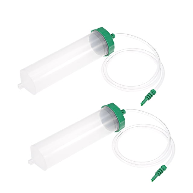 Unique Bargains Plastic Air Tubing Glue Dispenser Syringes 300cc Clear w Adapter (Plastic Cover), 2 Pcs
