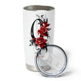 thumbnail image 4 of Initial 'O' 20oz Floral Tumbler, Personalized Stainless Steel Insulated Mug with Lid, Customized Drinkware for Mom, Sister, Friends, Birthday Gathering, Wedding, Bridesmaid, 4 of 6
