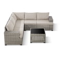 thumbnail image 2 of PARKWELL Outdoor Patio Modular Furniture Sets,All-Weather Wicker L Shaped Conversation Sectional Sofa Set with Coffee Table for Backyard Deck,Taupe/Beige, 2 of 12