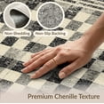thumbnail image 6 of ODIKA Plaid Faded Monochrome Striped Checkered Detail Fireplace Border Stain Resistant Low Profile for Dorm Room, Small Living Apartment, 6 of 7