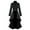 Black, variant on Women Gothic Steampunk Button Lace Corset Halloween Costume Coat Tailcoat Jacket for Themed Events, in Black, Size L