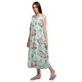 thumbnail image 4 of Moomaya Womens Lace Border Sleepwear For Ladies Button Placket Nightdress, 4 of 5