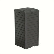 Outdoor Trash Can With Lid, Outdoor Trash Bin & Pull-Out Liquid Drawer, Dual Lid Closure Design, Waterproof Resin Garbage Can Container For Patio, Backyard, (31Gallon) Kitchen Trash Cans