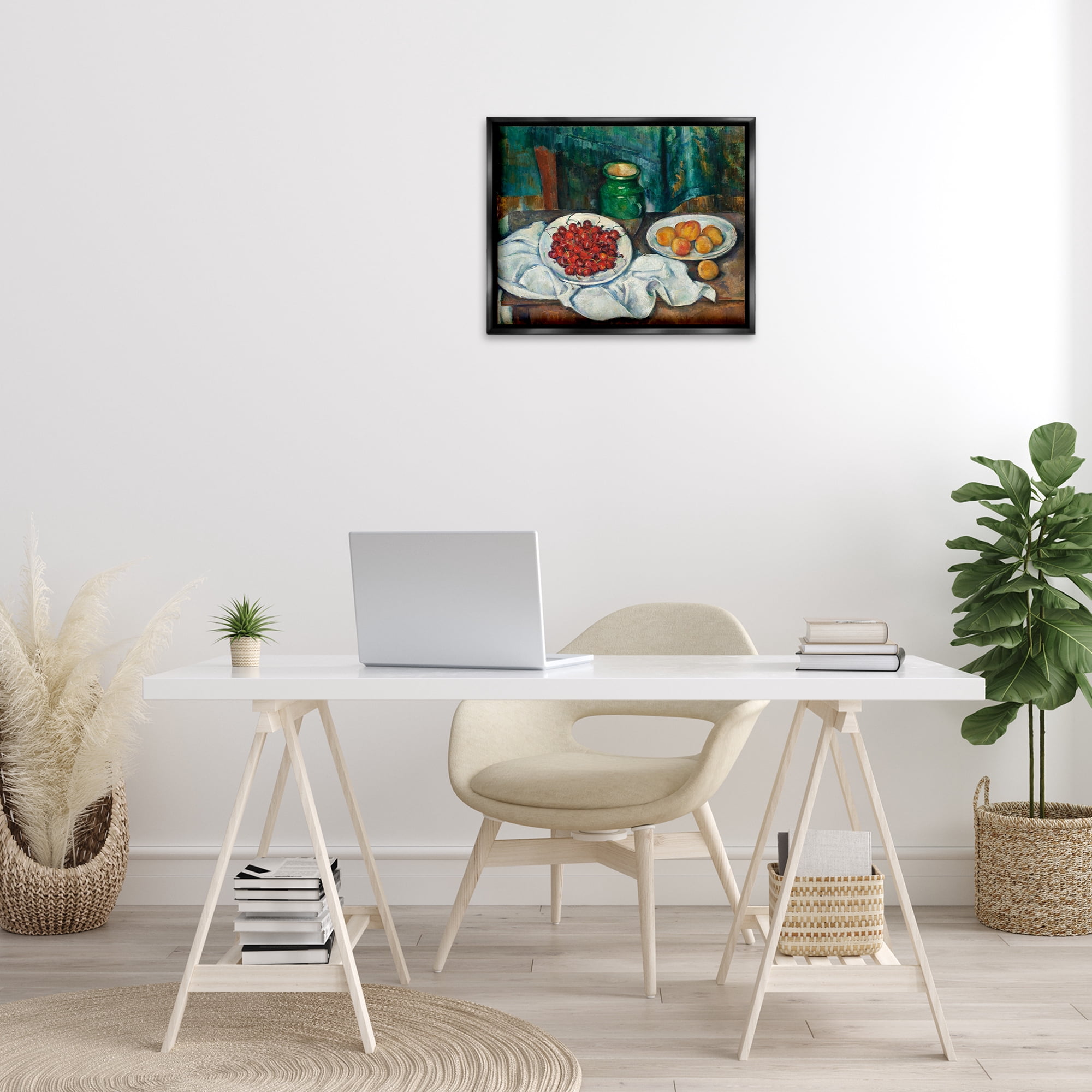 Stupell Industries Classical Fruit Still Life Food & Beverage Painting Black Floater Framed Canvas Art Print Wall Art, 21 x 17