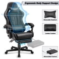 thumbnail image 6 of SOONTRANS Black Gaming Chair with Footrest, High Back Gamer Chair with Massage Lumbar Pillow, Gamer Computer Desk Chair (Black), 6 of 10