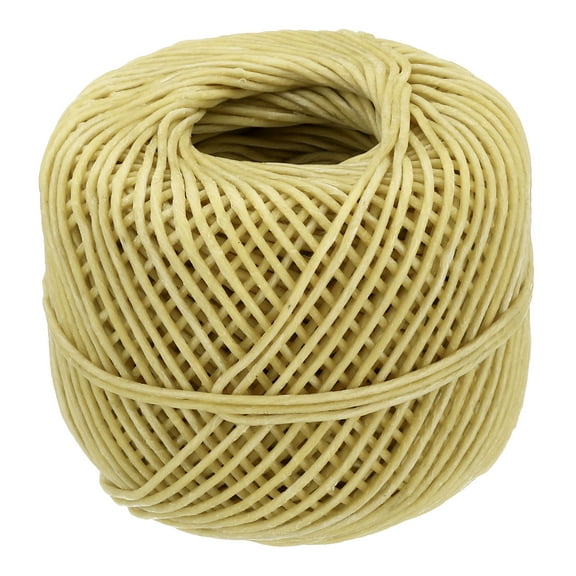 Uxcell 200ft Beeswax Candle Wick 57mm Candle Wicks Well Coated with Natural Beeswax for Candle Making, Yellow