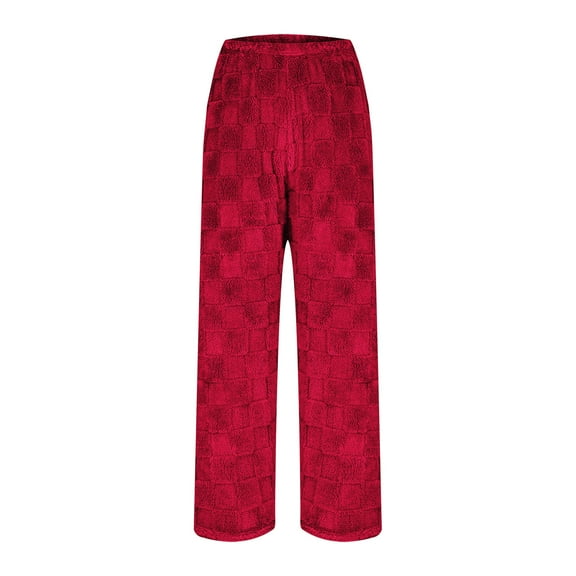 zbxnLI Women's Flannel Pajama Pants Wide Leg High Waist Pants for Women Soft Casual Lounge Sleepwear Clothes