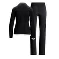 thumbnail image 4 of HAPIMO Women's Two Piece Outfits Fashion Tracksuit Sets Solid Zip Up Jacket Long Sleeve High Neck Top with Elastic Waist Straight Leg Pant Black M, 4 of 9