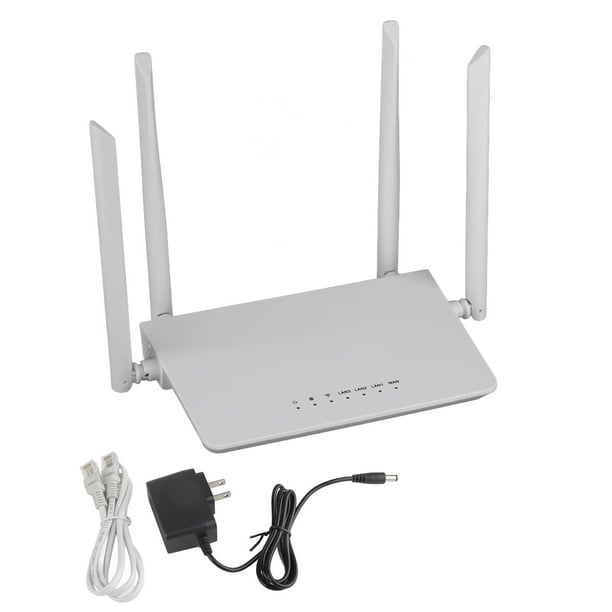 Enrutador WiFi inalámbrico 4 antenas Enrutador de pared inteligente de alta velocidad de 300 M para el hogar Enchufe de EE. UU. Enrutador de antena cuádruple blanco de 100 a 240 V a través de la pared