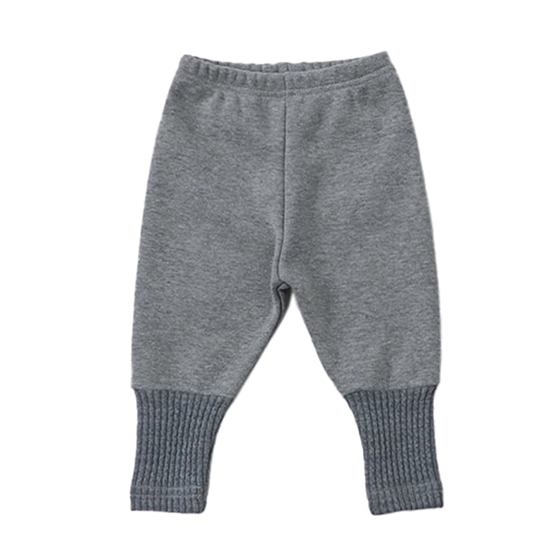 Pantalones de lana cálidos extra gruesos para bebé Legging de empalme de felpa de otoño e invierno para bebé (gris)