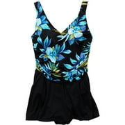 Women's Plus Floral V-Neck Swim Dress