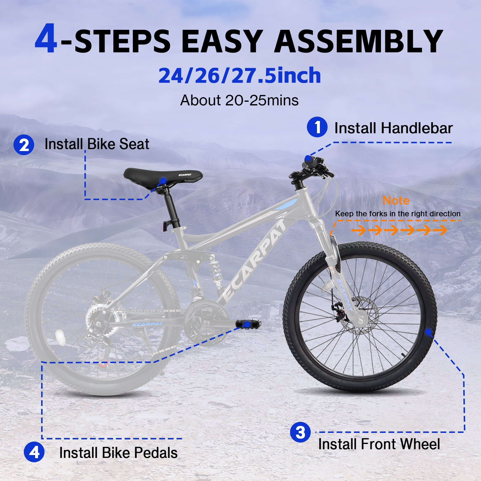 27.5 Inch Dual Full Suspension Mountain Bike, 21-Speed Mountain Bike with Dual Disc Brakes and Carbon Steel Frame, Trail Beach Snow Commuter City Bicycles for Adult Men Women, Black