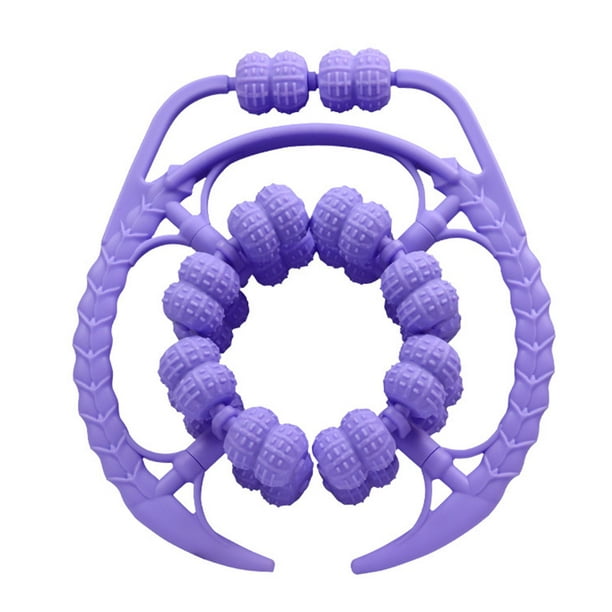 Rodillo de masaje de piernas, rodillo muscular, abrazadera circular para piernas, 360 grados, versátil y compacto. violeta