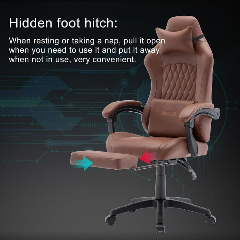 Ohaho ergonomic computer gaming chair with footrest cheap lumbar massage support