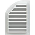 thumbnail image 4 of 09"W x 30"H Quarter Round Top Right (14"W x 35"H Frame Size): Functional, PVC Gable Vent w/ 1" x 4" Flat Trim Frame, 4 of 14