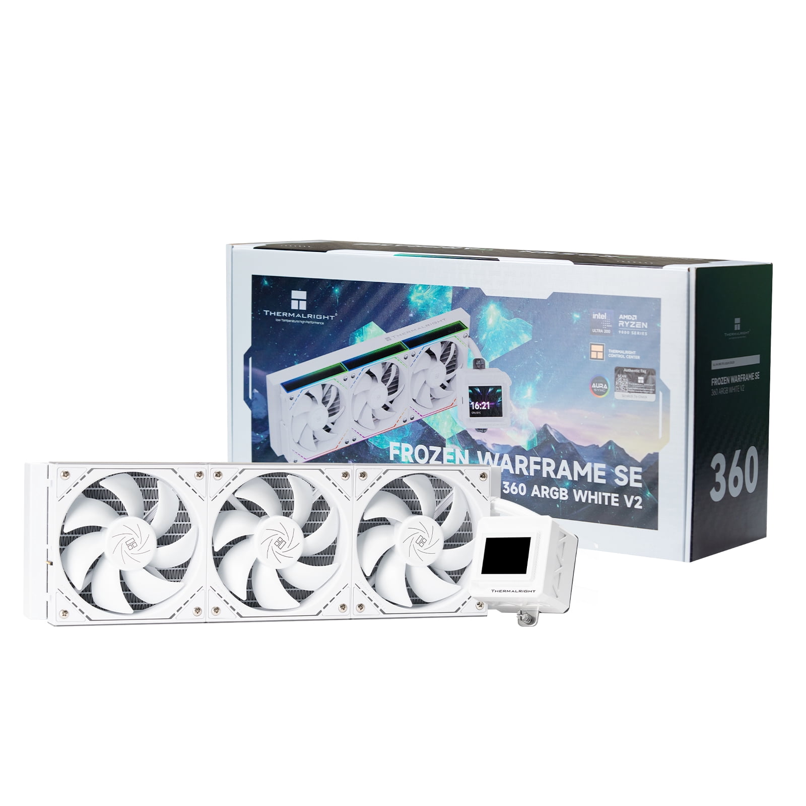 Thermalright FW360 SE ARGB V2 White CPU Liquid Cooler- 2000RPM Daisy Chain Connection Fans, 2" LCD Display Screen, for AM4/AM5 & Intel 1700/1851