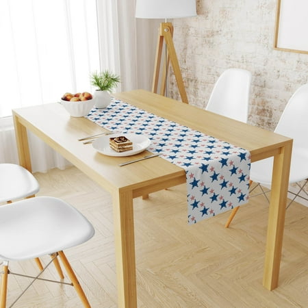 

American Flag 4th July Patriotic Memorial Day Table Runner Independence Day Holiday Kitchen Table Decoration Indoor Outdoor Home Party Decoration