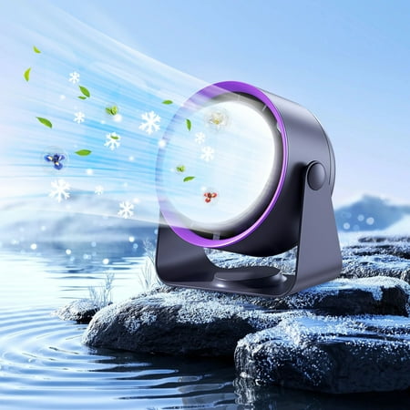 

pathside Desktop Small Fan Bladeless Turbine High-speed Wall Mounted Fan Digital Display Circulating Fan Brushless Variable Speed Charging for Outdoor Traveling Gifts for Men and Wonmen