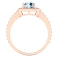 thumbnail image 4 of 1.335 ct Round Cut Natural Swiss Blue Topaz Solitaire with Simulated Diamond Accents 18K Rose Gold Womens Engagement Ring, 4 of 5