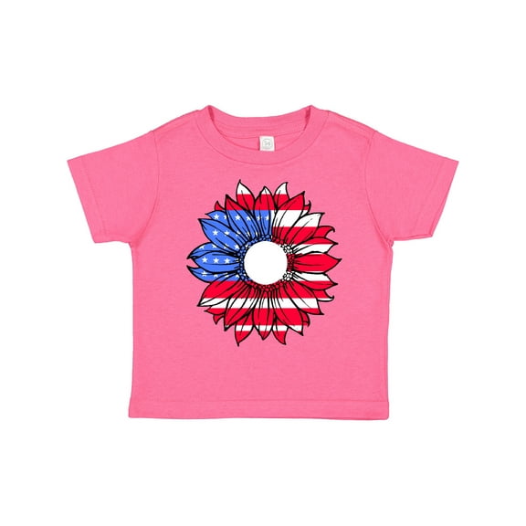 Inktastic American Flag Sunflower in Red White and Blue Boys or Girls Toddler T-Shirt