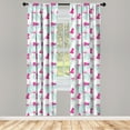 thumbnail image 2 of Ambesonne Birds Theme Curtains, Flamingos Monsteras Art, Pair of 28"x63", Hot Pink and White, 2 of 4