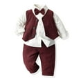 thumbnail image 5 of Vividxx Toddler Boy Clothes Boys Formal Suit Set Elegant Vest Bow Tie Long Sleeve Shirt And Pants Outfit For Toddler Kids Party Wedding 2-3 Years, 5 of 8