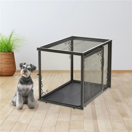 UPC: 0803840800188 | Richell 80018 Richell Metal Mesh Pet Crate Medium in Antique Bronze