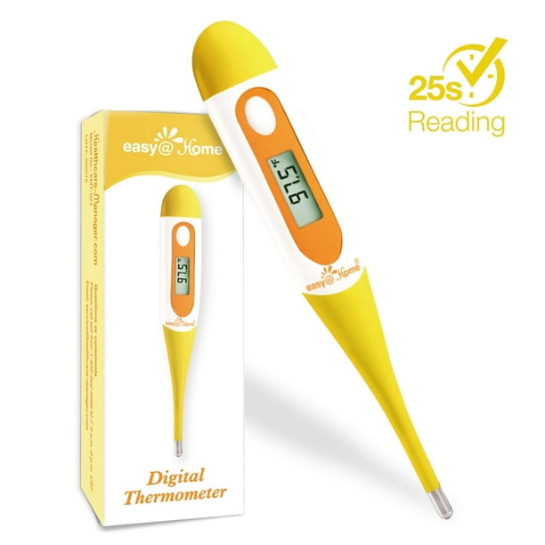 Thermomètre oral numérique pour adulte et enfant, Easy@Home Thermomètre de  température corporelle à lecture rapide et précise pour mesure orale et  sous les bras avec alarme de fièvre, EMT-021B-Jaune 
