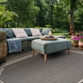 thumbnail image 2 of SAFAVIEH Courtyard Abagail Bordered Indoor/Outdoor Area Rug, Anthracite/Light Beige, 5'3" x 7'7", 2 of 6