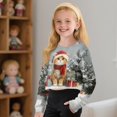 thumbnail image 4 of DISNIMO Christmas Cat Tree Printed Girls Crop Tops Fall Winter Outfits Casual Loose Pullover Tops Long Sleeve Cropped Sweatshirt for Kids Teen Girls, 4 of 7