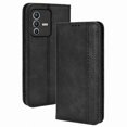 thumbnail image 1 of Magnetic Closure Wallet Case with Vintage Design for V23 5G, PU Leather Cover with Card Slots, 1 of 5
