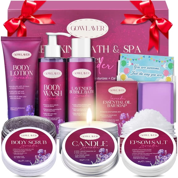 Womens Spa Gift Basket, Self Care Package With Relaxation and Stress Relief Essentials, Birthday Holiday Gift Set for Mom Sister Wife Teen Friend