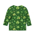 thumbnail image 4 of Tauxra Chandail de la Saint-Patrick pour Adultes, T-Shirt à Manches 3/4 Imprimé Col Rond, T-Shirt Graphique Trèfle Décontracté à Manches Longues pour Activités Festives, 4 of 6