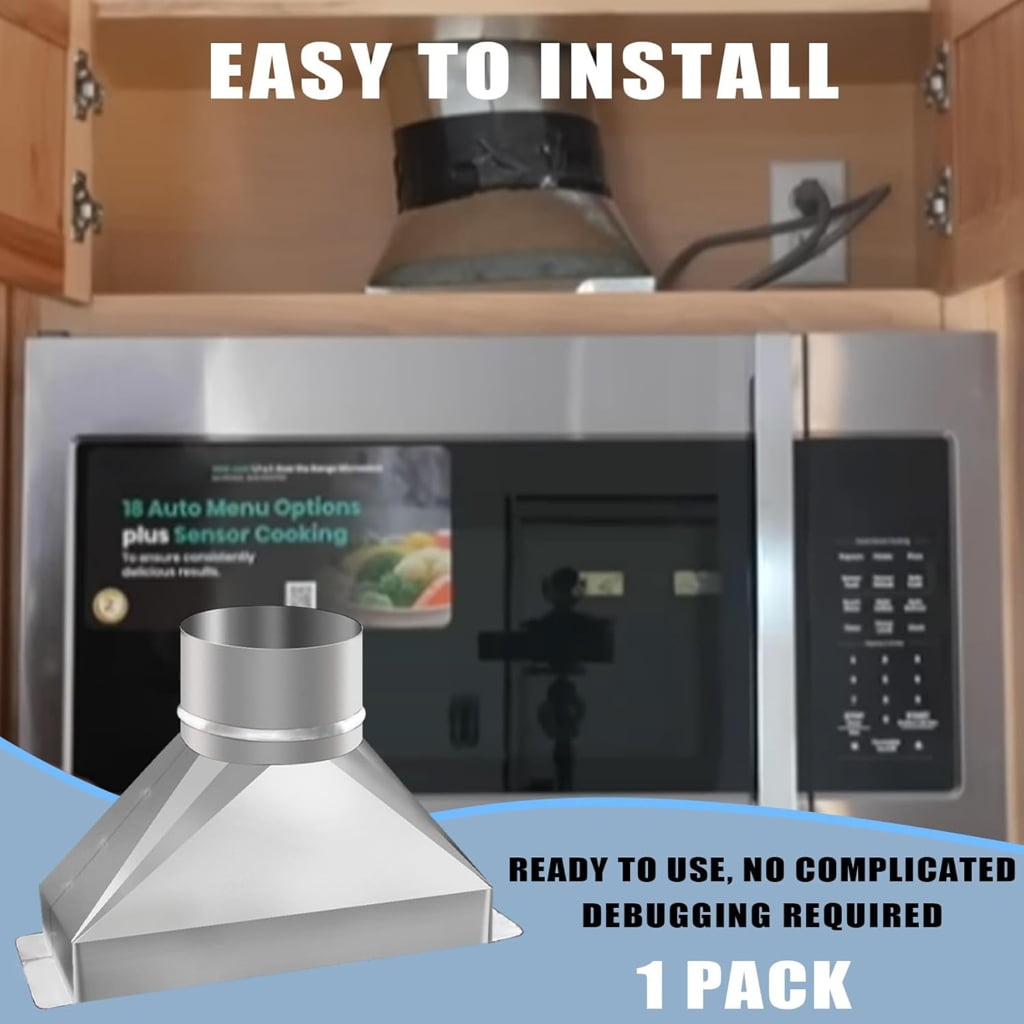 Upgrades Steel Microwave Vent Set 4inch Duct Transition for Ventilation System