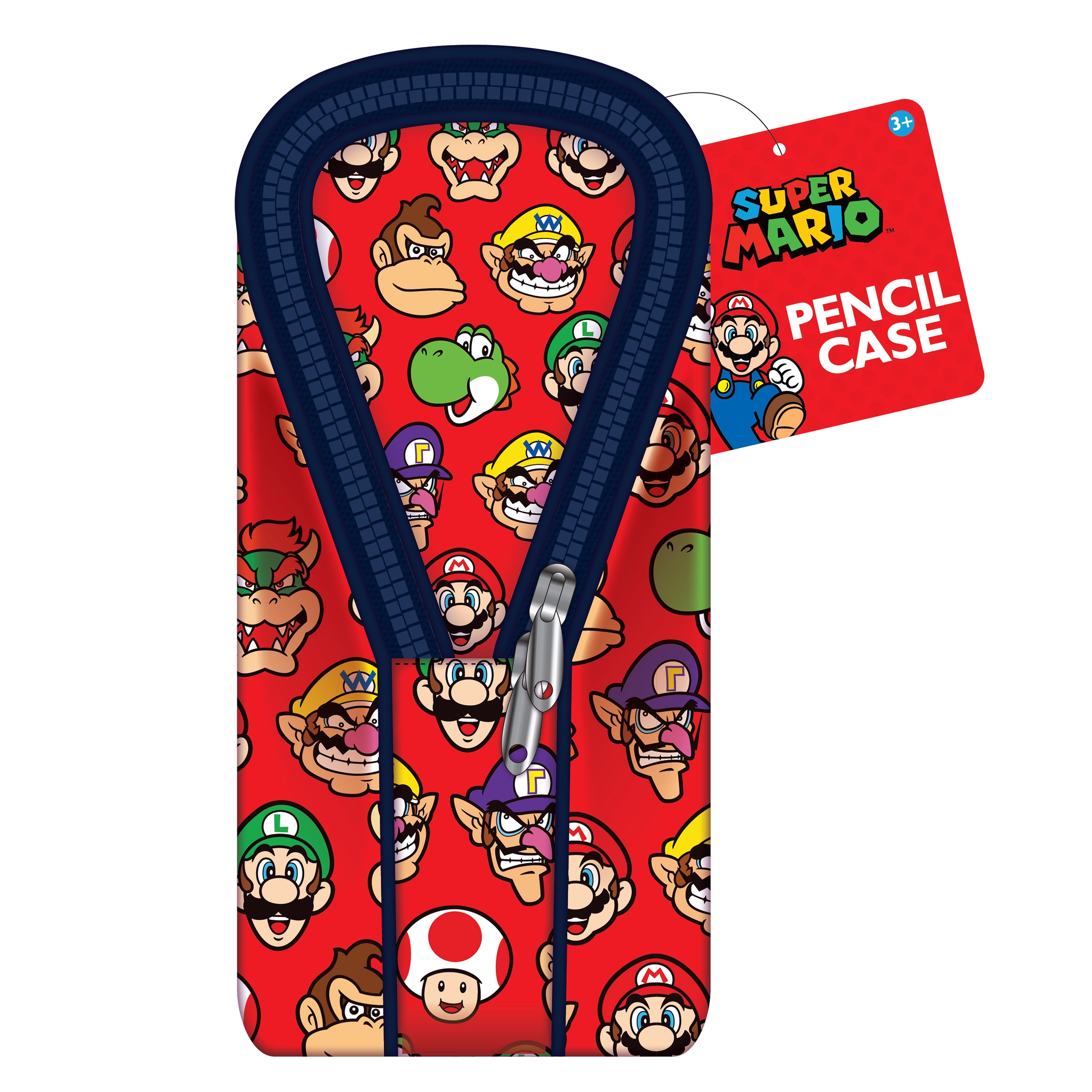 Super Mario Bros. Nintendo Multi-color Desktop Pencil Case, 4.7-in x 9.6-in, Soft Case style