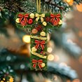thumbnail image 4 of Adornos navideños personalizados para el árbol | Colgantes con monograma de 26 letras y diseño de gorro de Papá Noel, 4 of 5