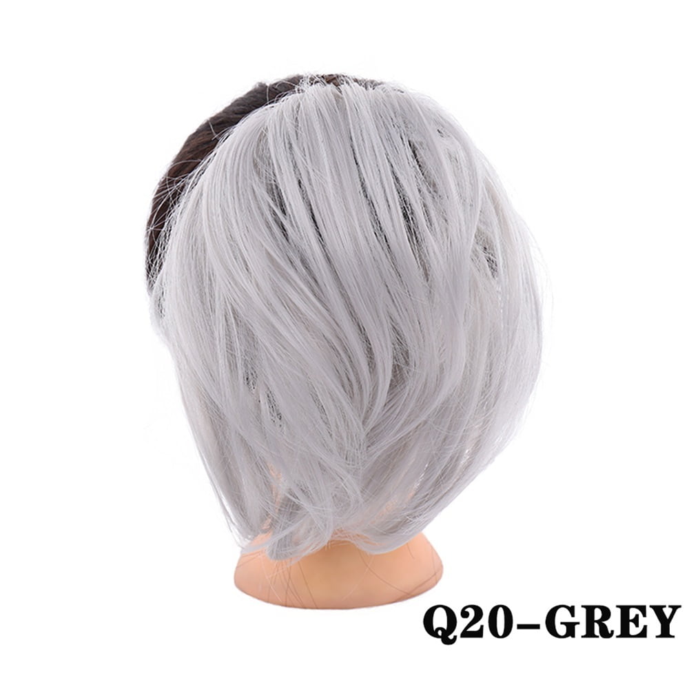 Synthetic Messy Bun Scrunchie Chignon with Elastic Bands Donut Straight Ponytail Hair Pieces