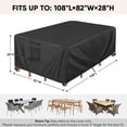 thumbnail image 2 of Outdoor Furniture Covers Waterproof, Heavy Duty Oxford Patio Table Cover for Outdoor Table, Chair, Sofa, Desk (Black, 108"L x 82"W x 28"H), 2 of 6